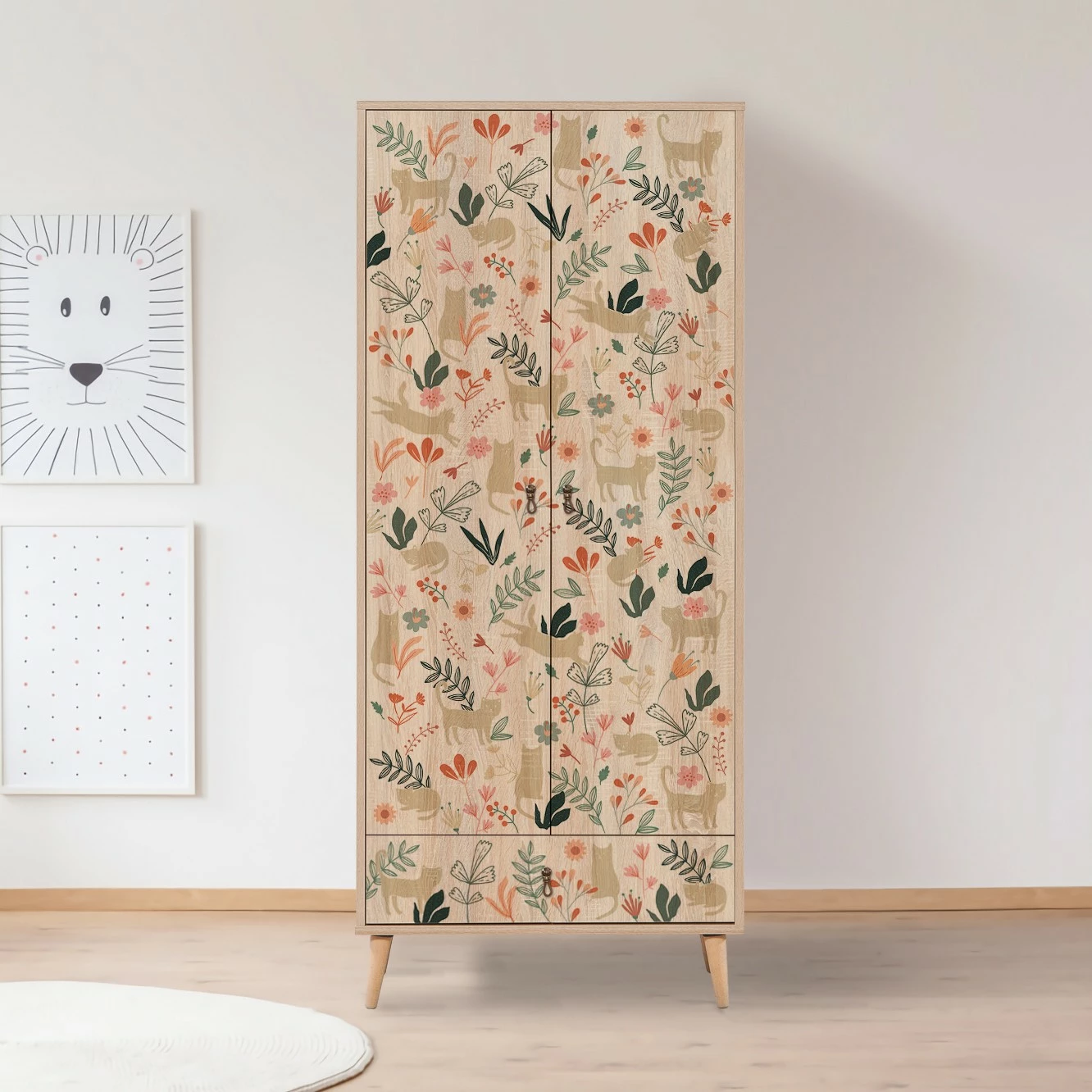 Garderobna omara Hanah Home, City Gardrop Cat, večbarvna, s policami, 80x190x45 cm