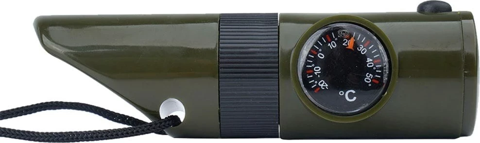 Večfunkcijski preživetveni piščalko, Mil-Tec 6-v-1, olive