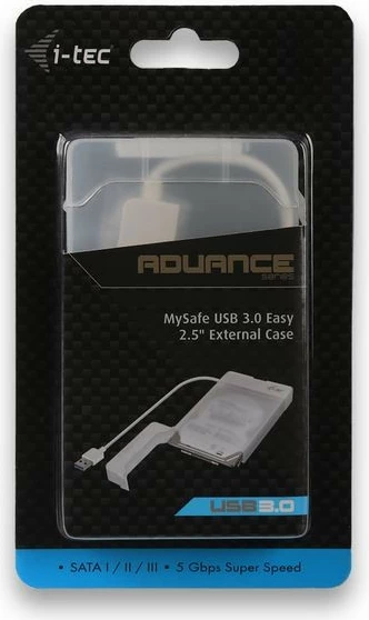 Zunanje računalniško ohišje i-tec MySafe USB 3.0 Easy, za HDD/SSD 2,5\", belo