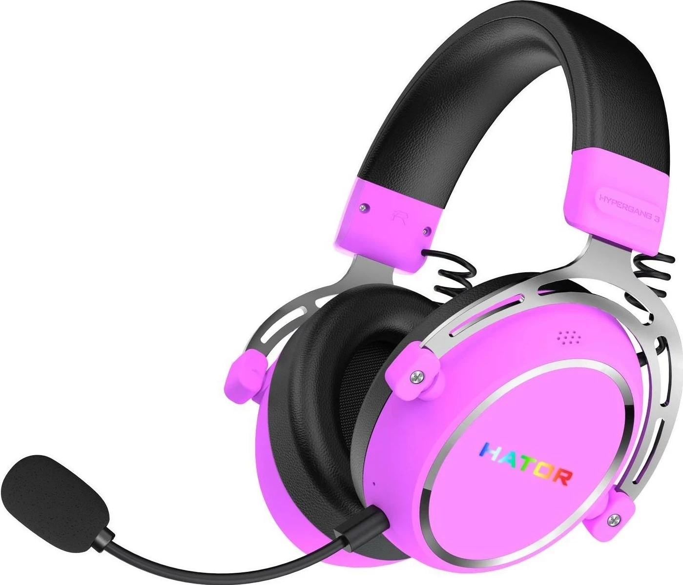 Brezžične ušesne slušalke s ANC, Hator Hypergang 3 Wireless, Bluetooth 5.4, 40 ur, vijolične