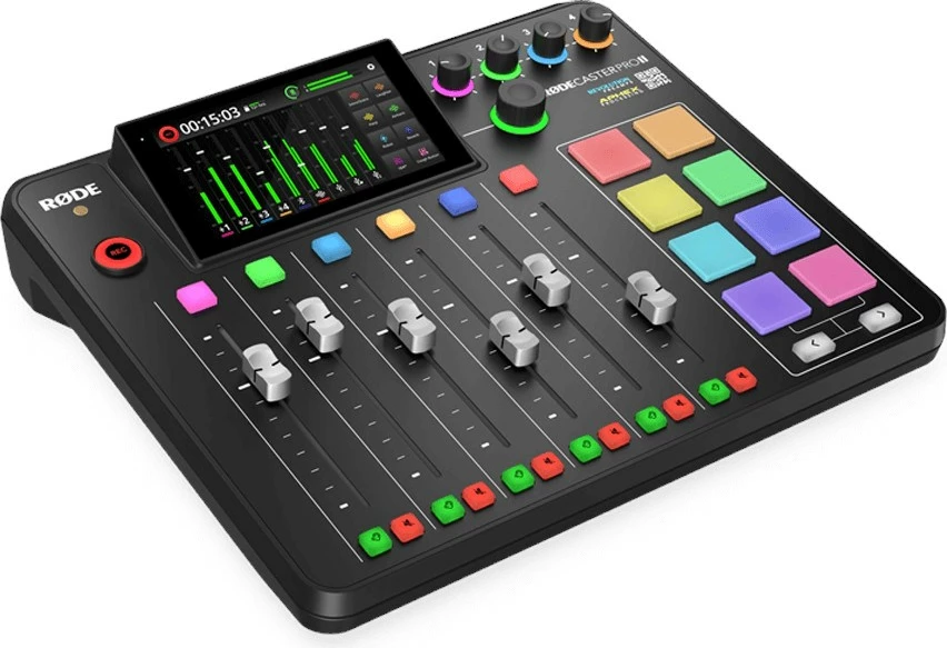 Produkcijski studio za podcaste in glasbo RØDECaster Pro II, črn