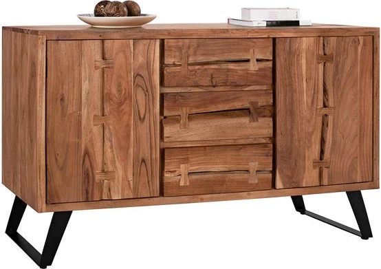 Bife FH8176 Fansi iz masivnega lesa akacije naravni 150x45x86 cm