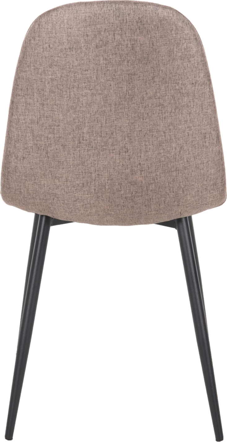 Jedilni stol LEONARDO FH00100.28 temno bež tkanina & črne kovinske noge 42x49,5x89Hcm, set 4 kosov