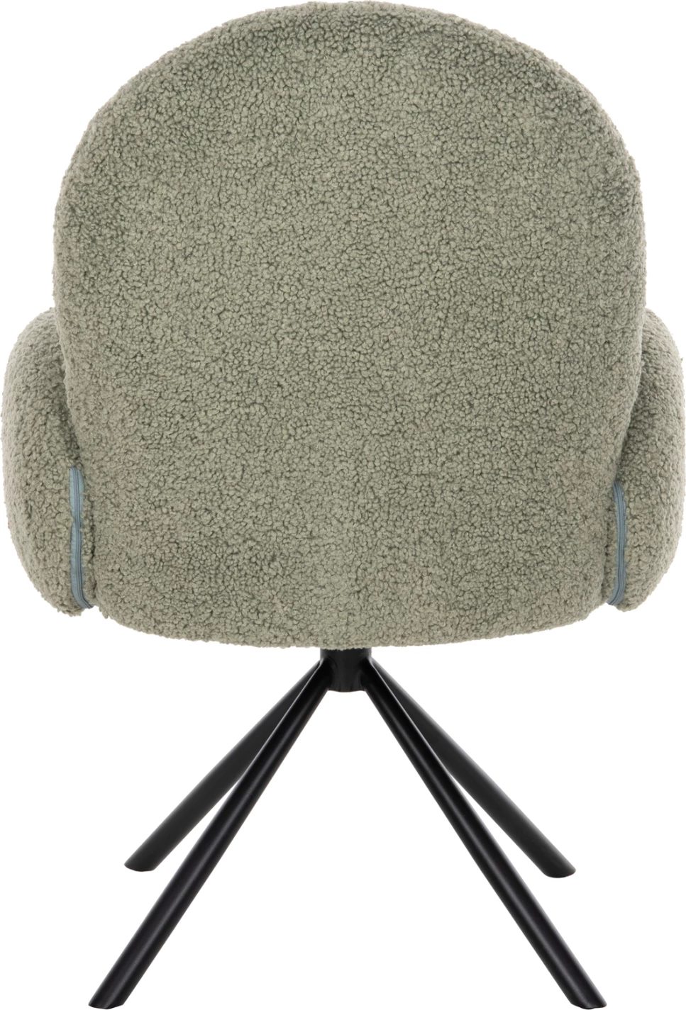 Vrtljiv naslanjač WINON FH9778.08 v olivno zeleni barvi iz boucle tkanine - črna kovinska osnova 65x67x92H cm