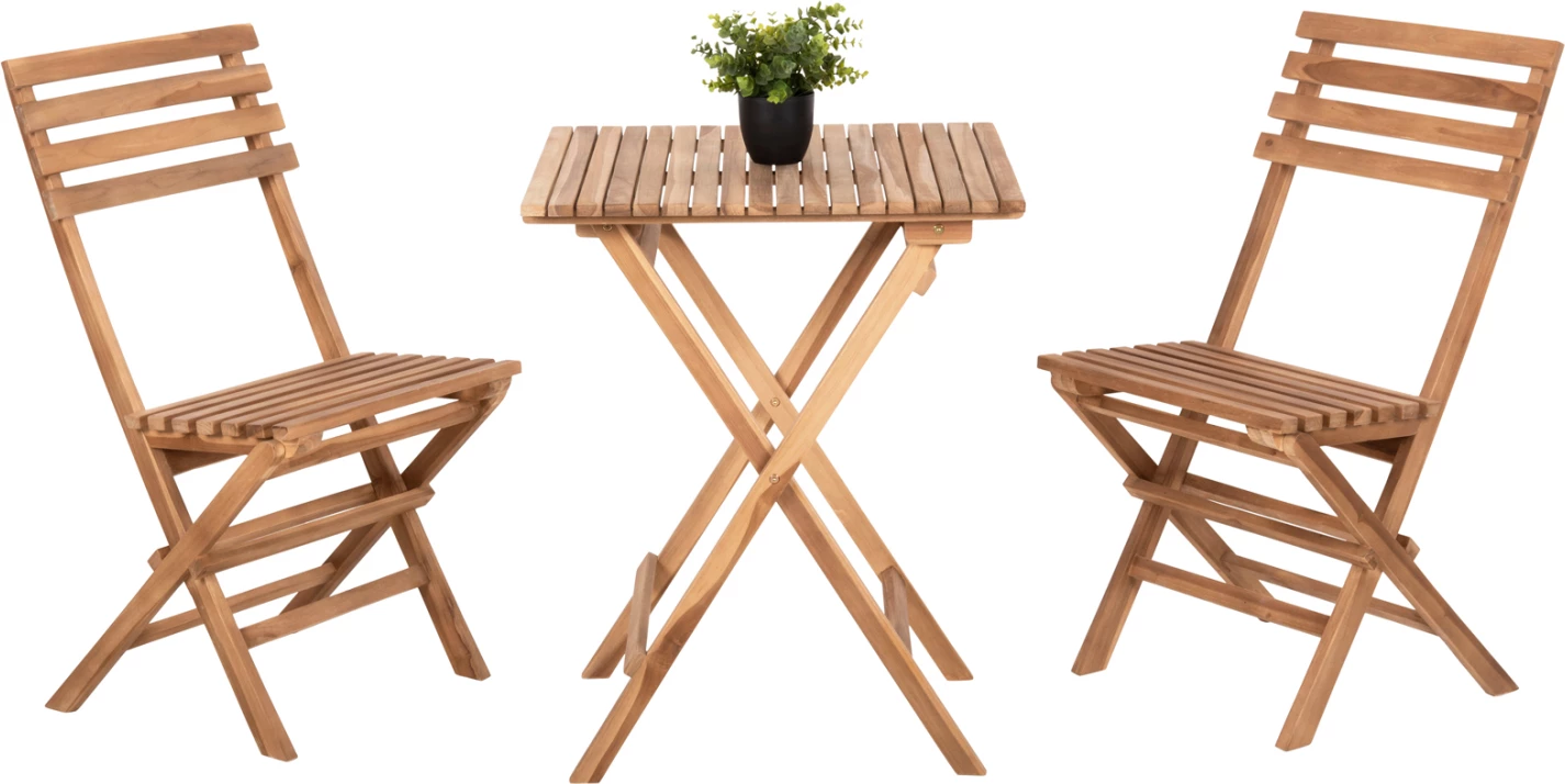 Jedilni set na prostem 3 kosi KENDYR FH9907 masiven tikov les-naravno 46x50x88,5H