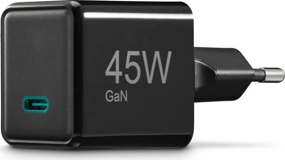Kompakten in učinkovit polnilec Hama Supermini GaN 45W PD/QC, USB-C, črn