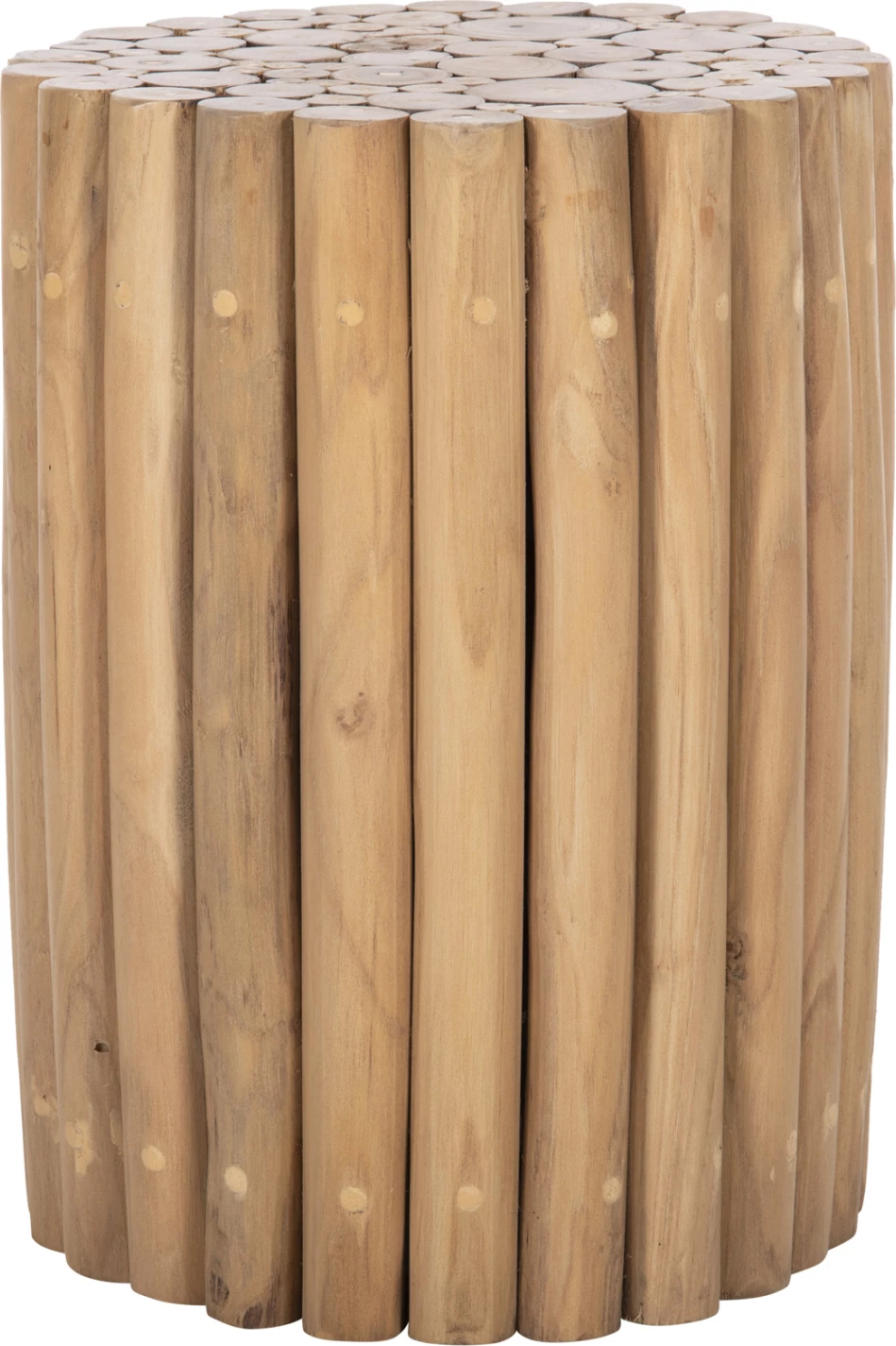 Okrogla stranska miza COOTER FH9866 iz vej tikovine v naravni barvi Φ29,5x40,5H cm