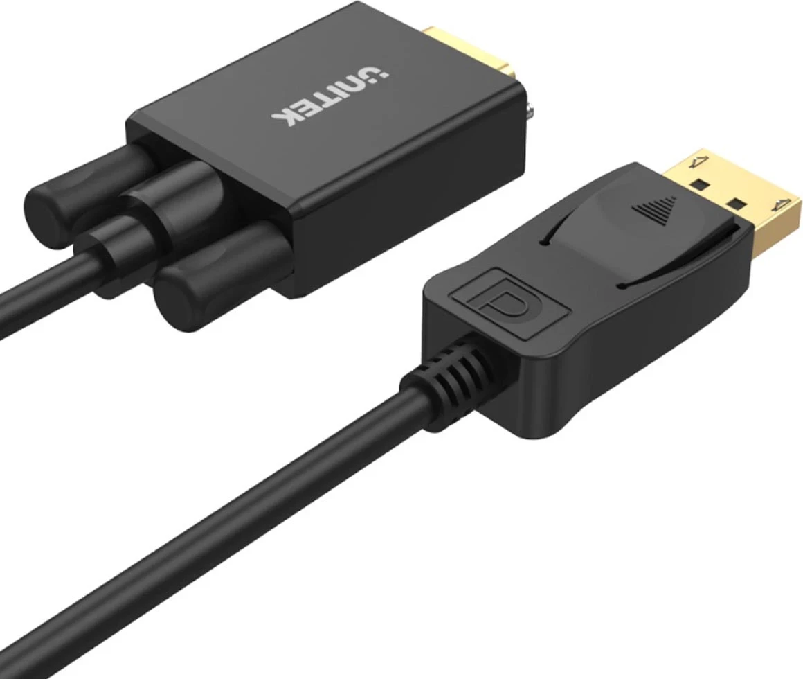 Adapter DisplayPort na VGA, 1,8 m, črn - Unitek