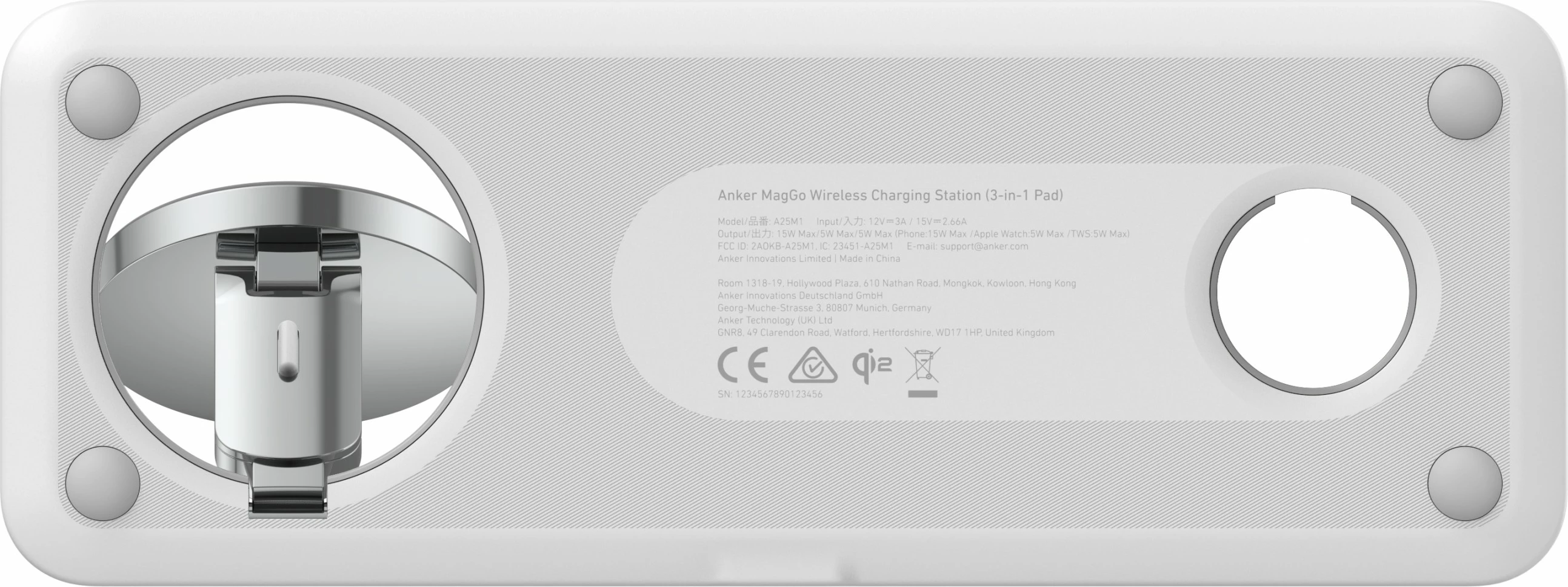 Brezžični polnilec MagGo Anker, USB, bel