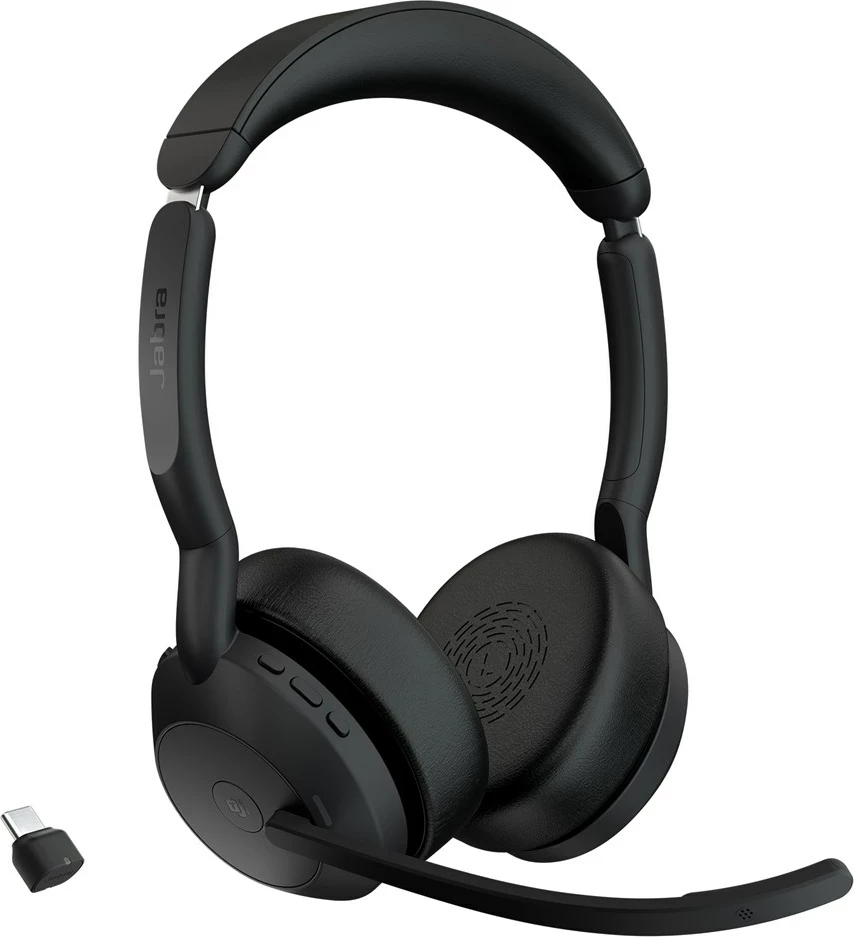Brezžične ANC slušalke Jabra Evolve2 55 Link380c, mikrofon