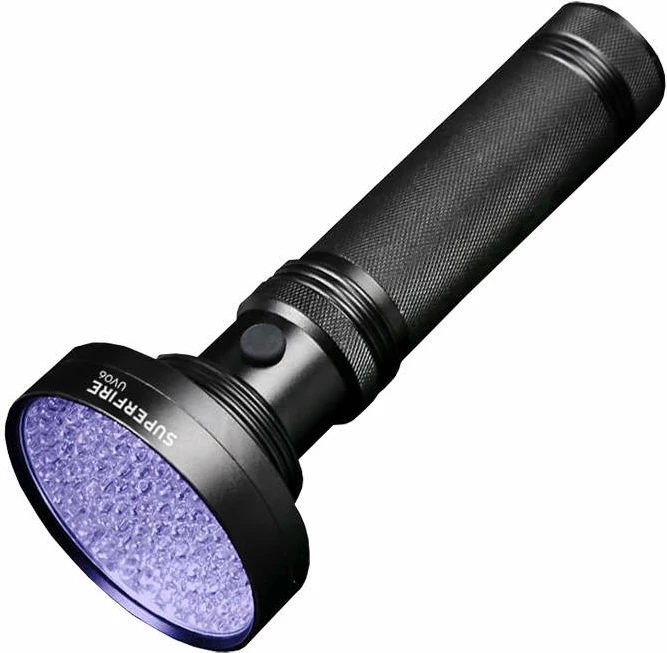 UV ročna svetilka Superfire UV06, 100 LED, 395 nm, črna