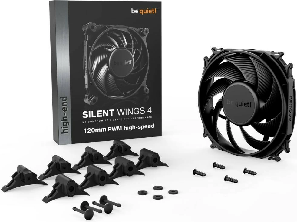 Ventilator za računalniško ohišje be quiet! Silent Wings 4 120 mm PWM H-S, BL094, črn