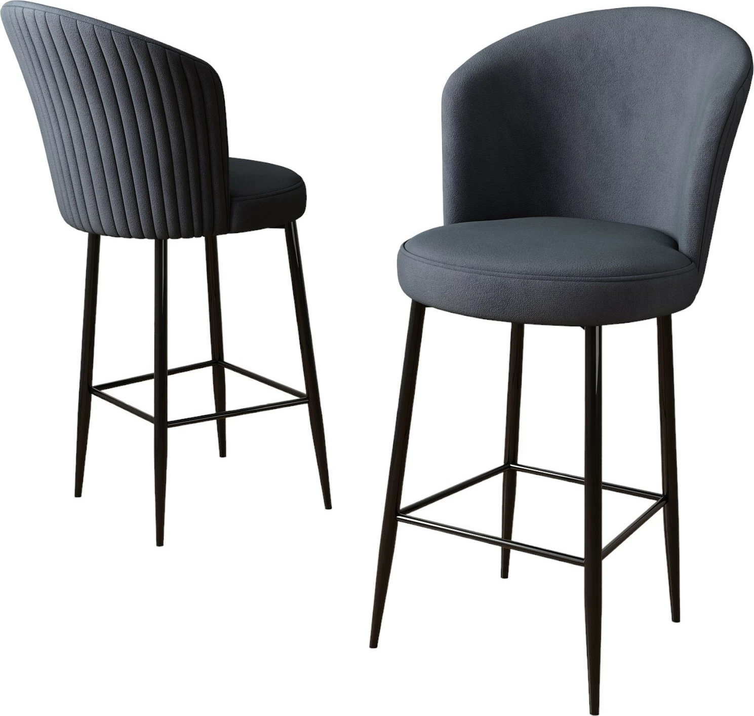 Set barskih stolov (4 kosi), Hanah Home Alte, antracit črn