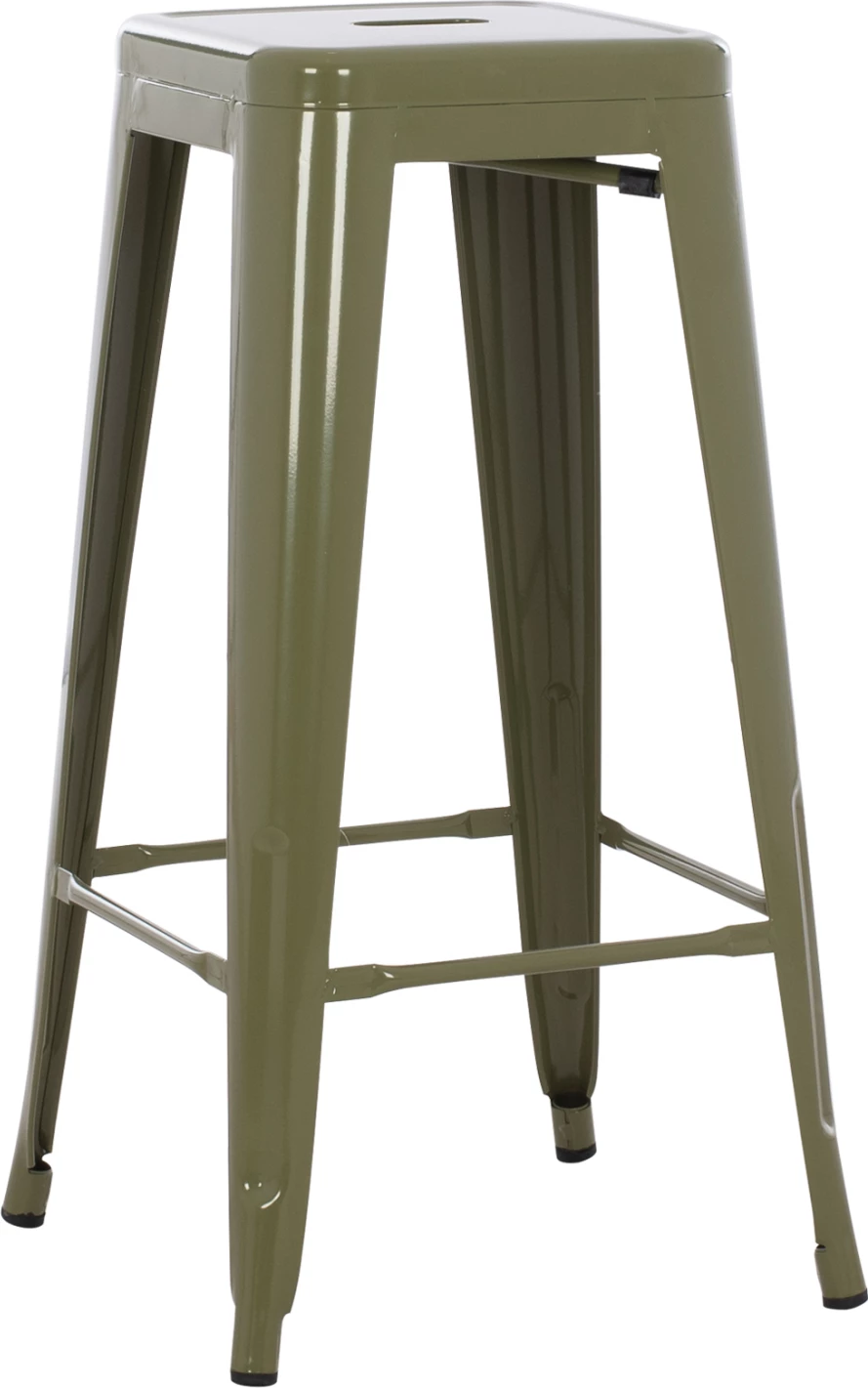 Kovinski barski stol Melita v temno olivno zeleni barvi FH8642.03 43x43x78 cm