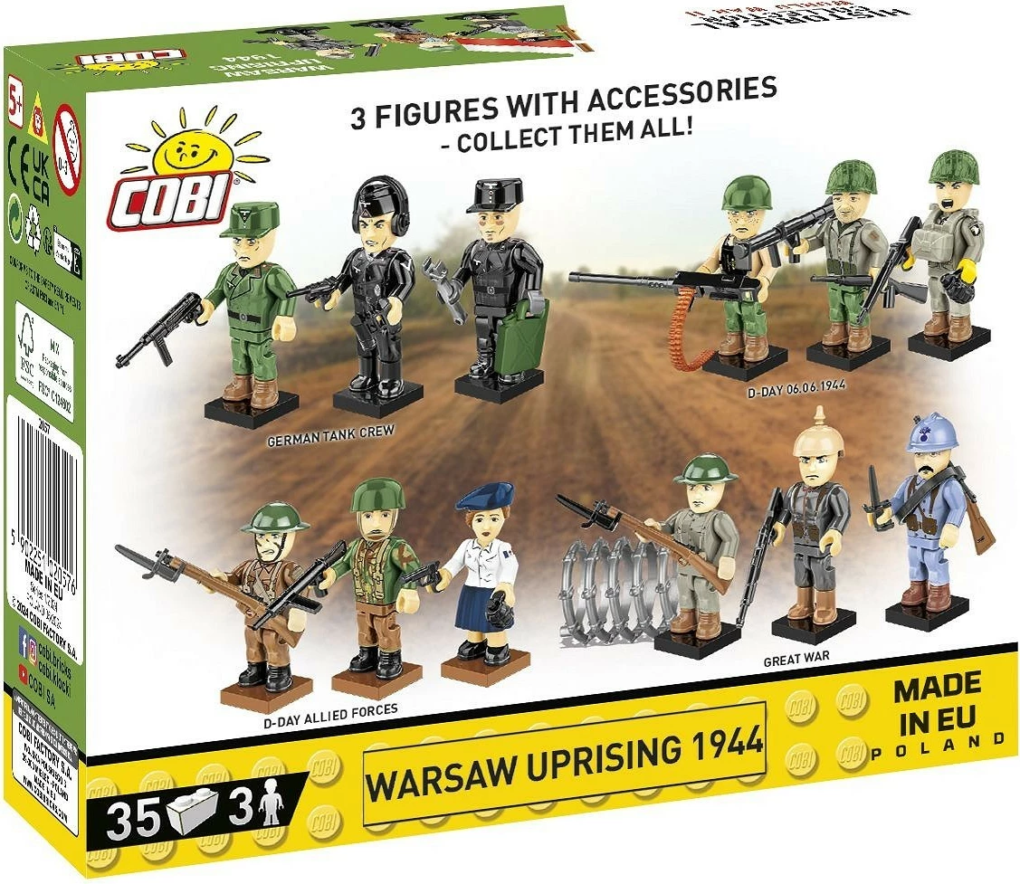 Set figuric Varšavska vstaja 1944, Historical Collection Cobi Klocki, 2057, 3 figurice, 35 kosov, plastika