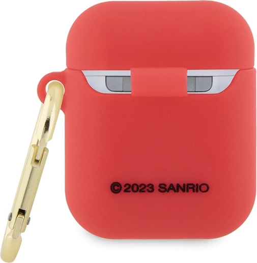 Silikonski ovitek za AirPods 1/2, 3D Hello Kitty, z obročkom, fuksija