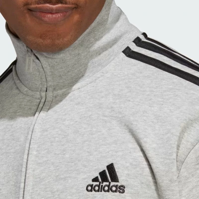 Trenerka z 3-prugami French Terry za moške, adidas, siva