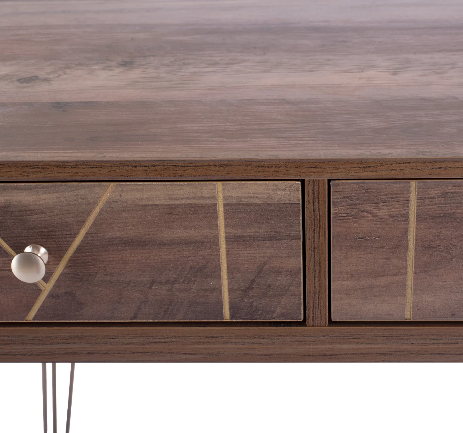 Konzola Kaitlyn FH8653 oreh z zlatom 120x55x79,5 cm