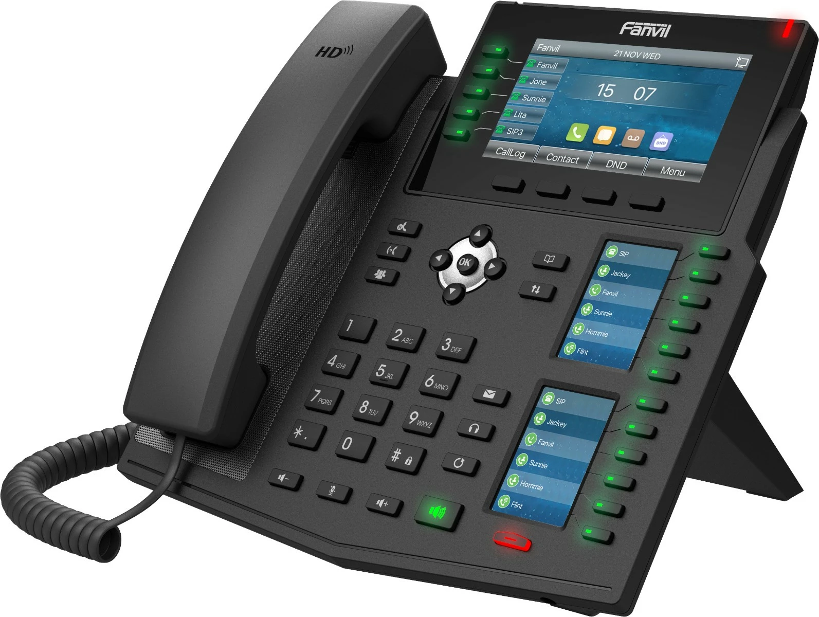 IP telefon Fanvil X6U V2, 4,3 inč, 20 linij, 60 programabilnih tipk, PoE, črn