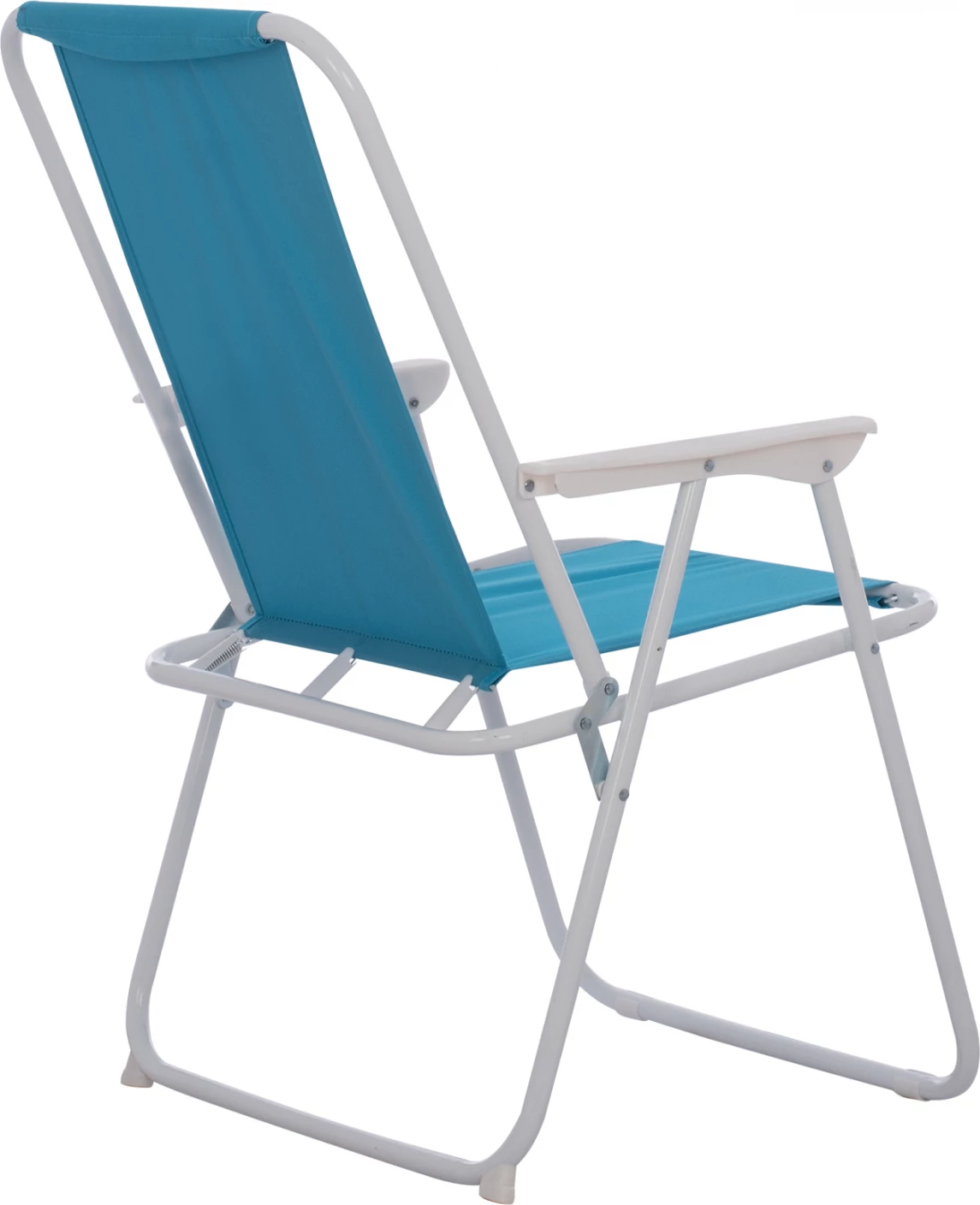 Plažni stol z visokim naslonom Zložljiv svetlo moder FH5148 Kovinski