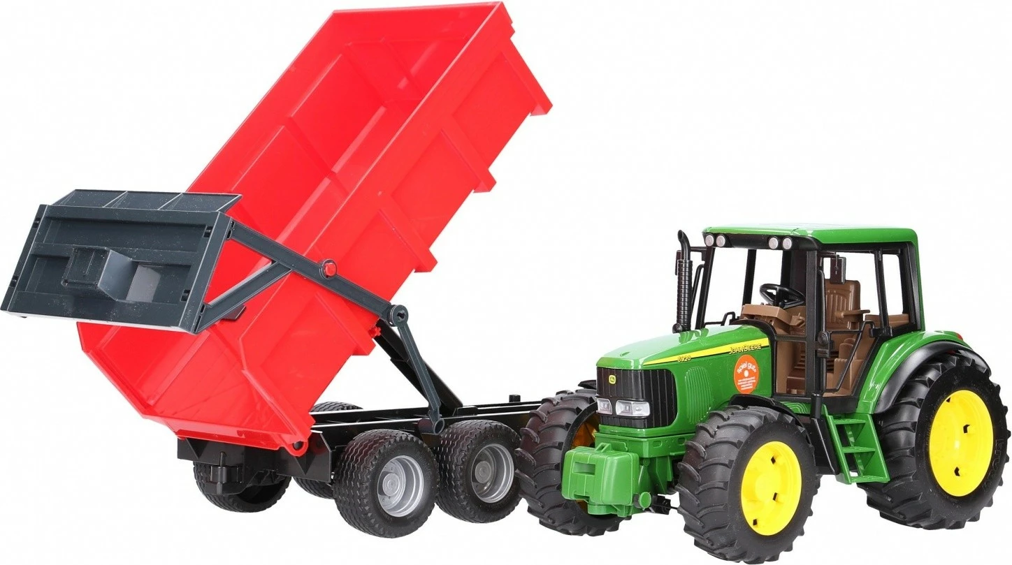 Igralni traktor z vlečno prikolico, John Deere 6920, 1:16, zelen/rdeč/rumen