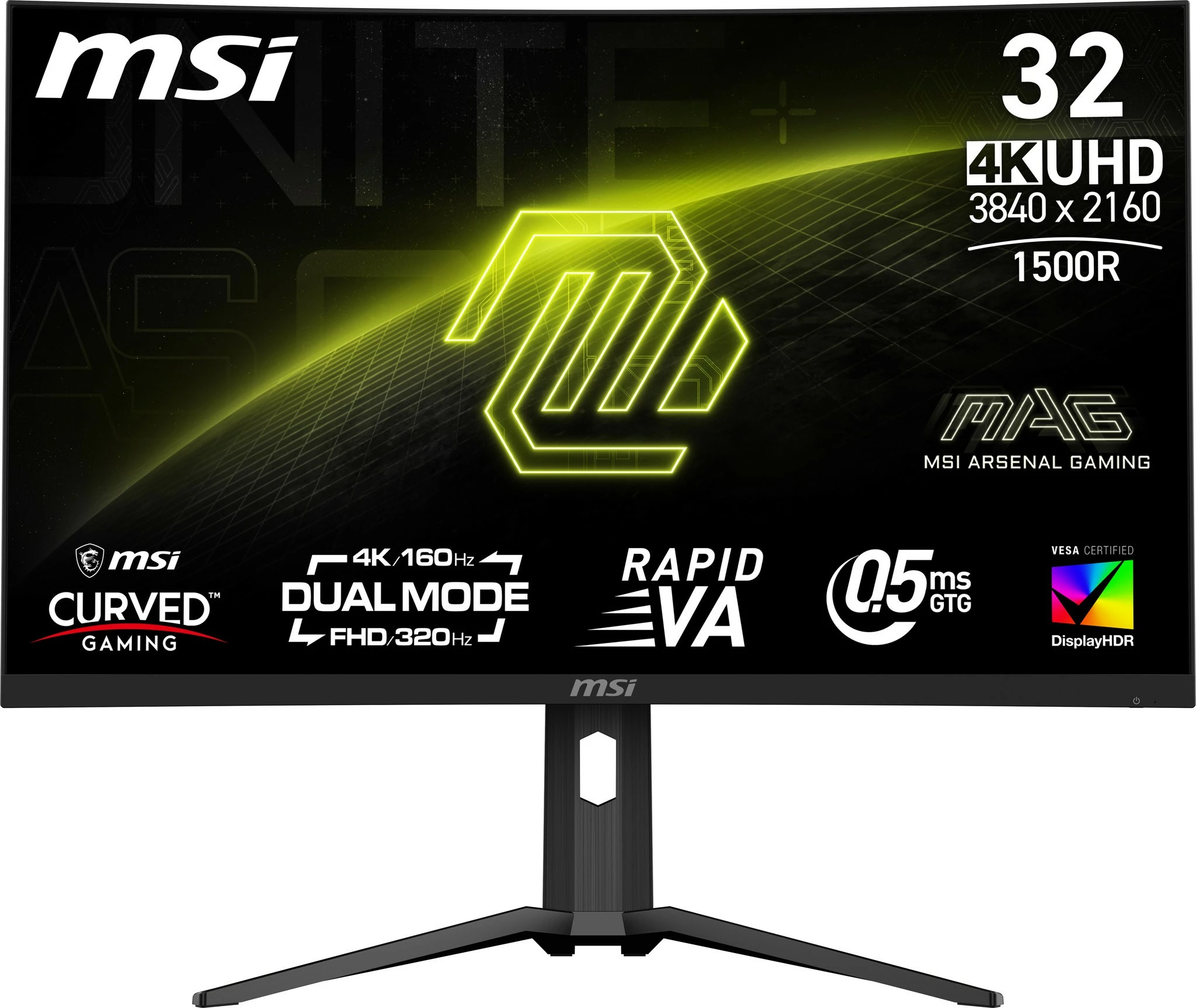 Gaming monitor 31,5" 4K UHD, 160Hz, črn MSI MAG 321CUPDFDE