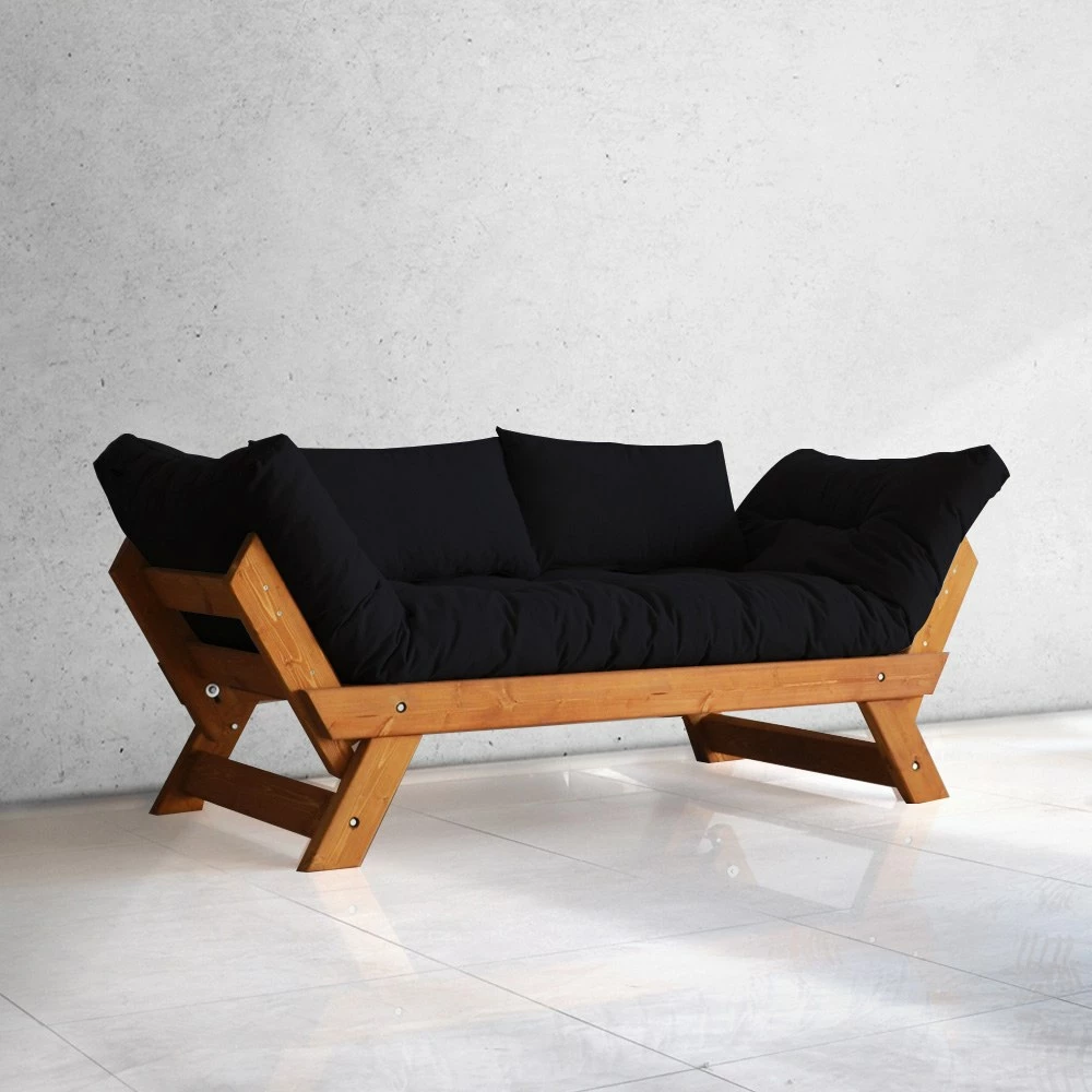 Vrtni dvosed, barva teak in črna, Skye Decor CPT8105-210