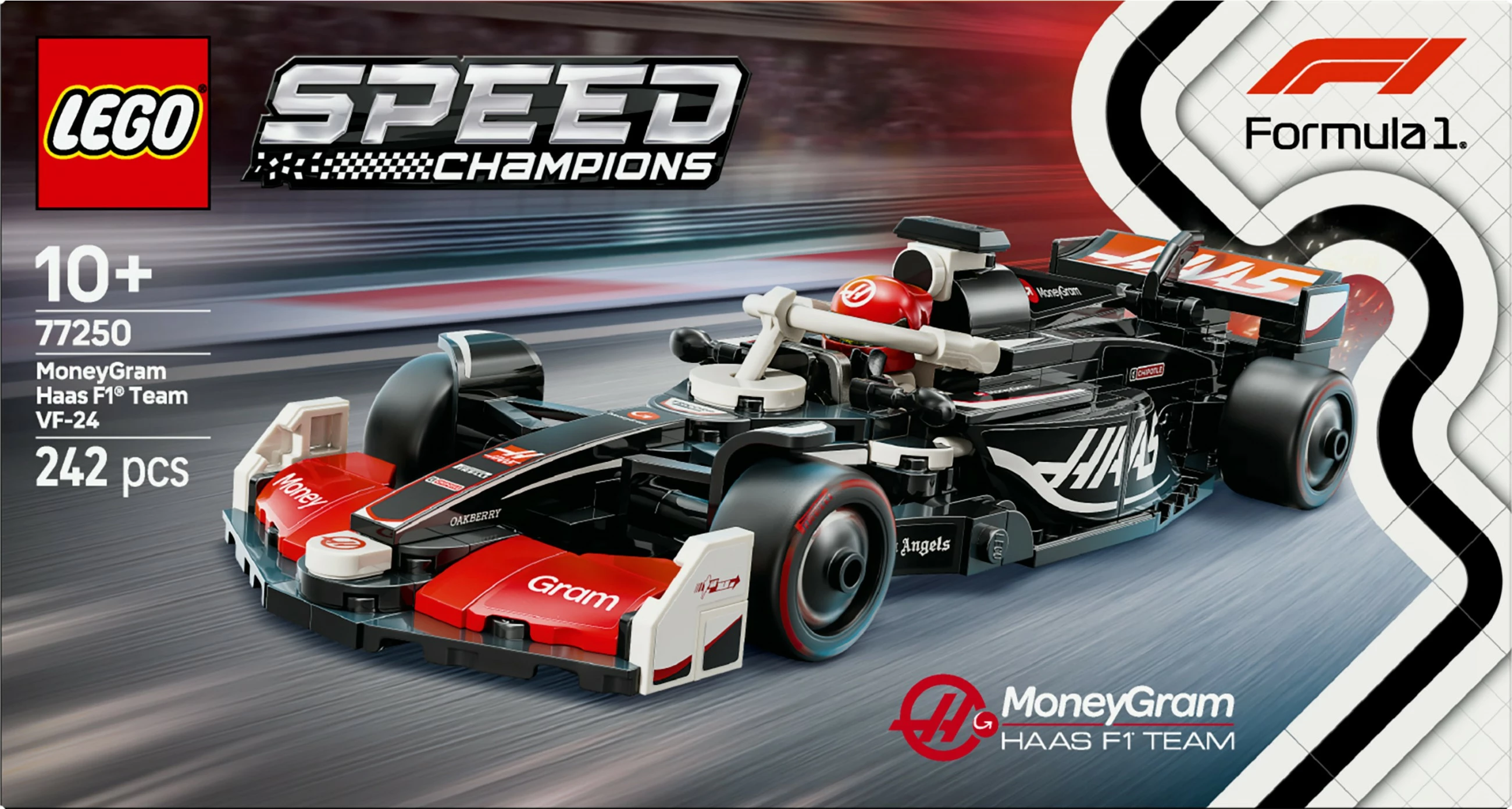 Model dirkalnika MoneyGram Haas F1 Team VF-24, 242 kosov, večbarven
