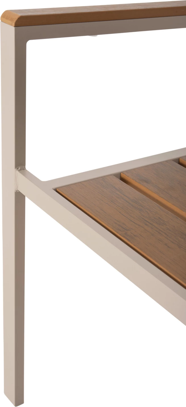 Aluminijasti naslanjač SAGA FH5981.04 šampanjec-poliles v naravni barvi 55x55x86Hcm