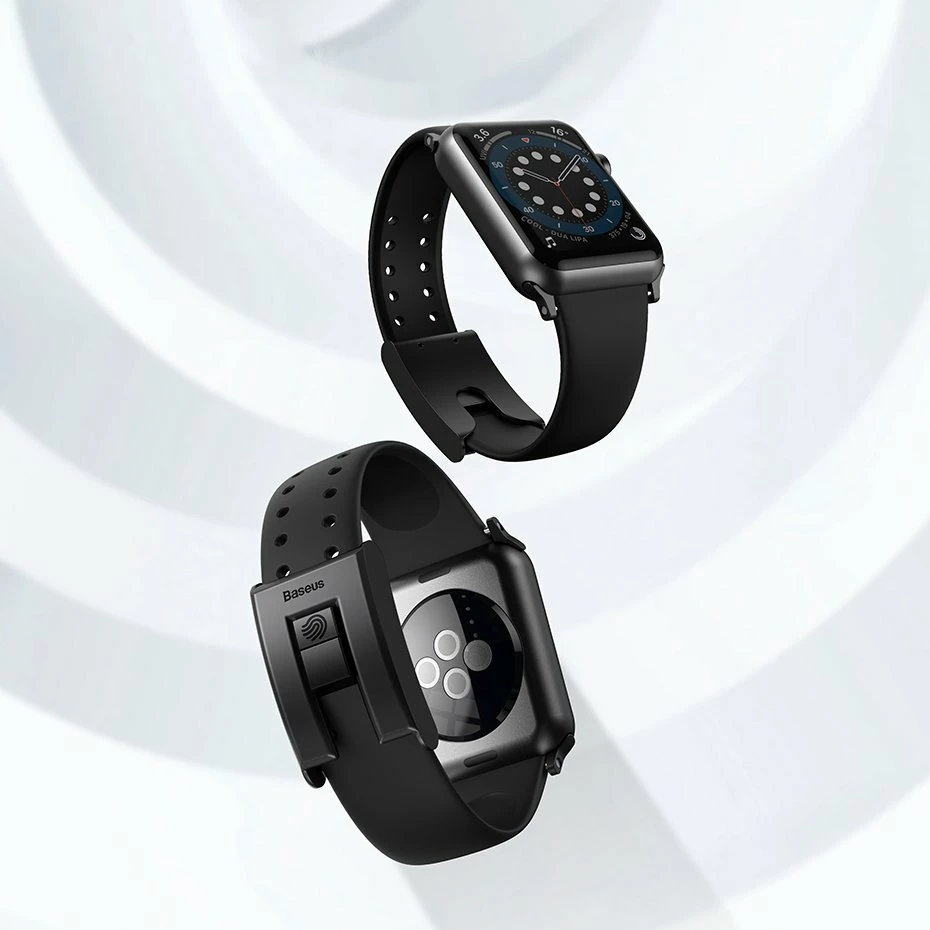 Zapestni trak za Apple Watch Series 3/4/5/6/SE 38mm/40mm, Baseus, črn