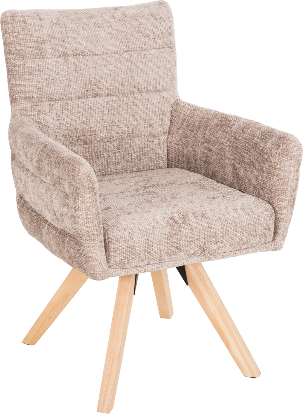 Jedilniški naslanjač GAZER FH9845.04 v bež tkanini-gumijasti nogi 66x63x91Hcm, set 2 kosov