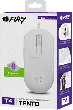 Ergonomski RGB miška Fury Tanto T4, bela