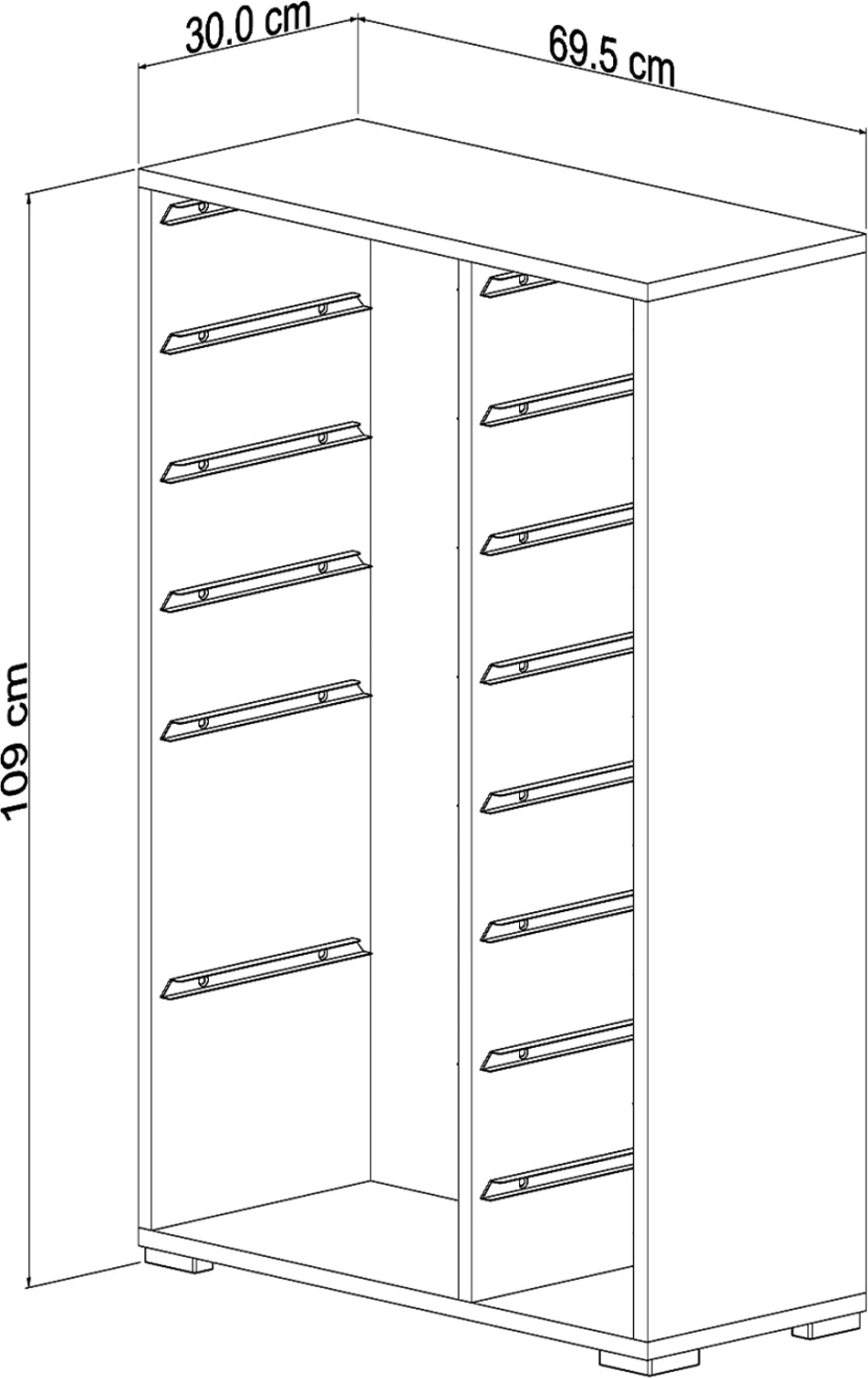 Komoda SANI FH18211.01 melamin v beli barvi - 14 belih P.E. predalov 69,5x30x109H cm