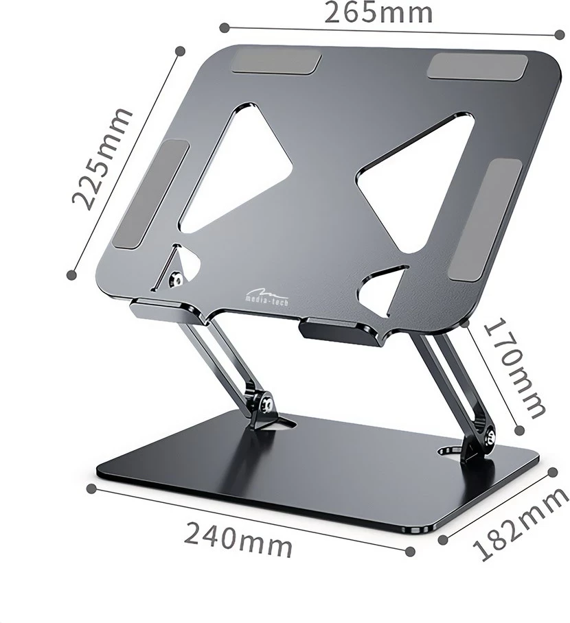 Stojalo za prenosnik Media-tech, srebrno