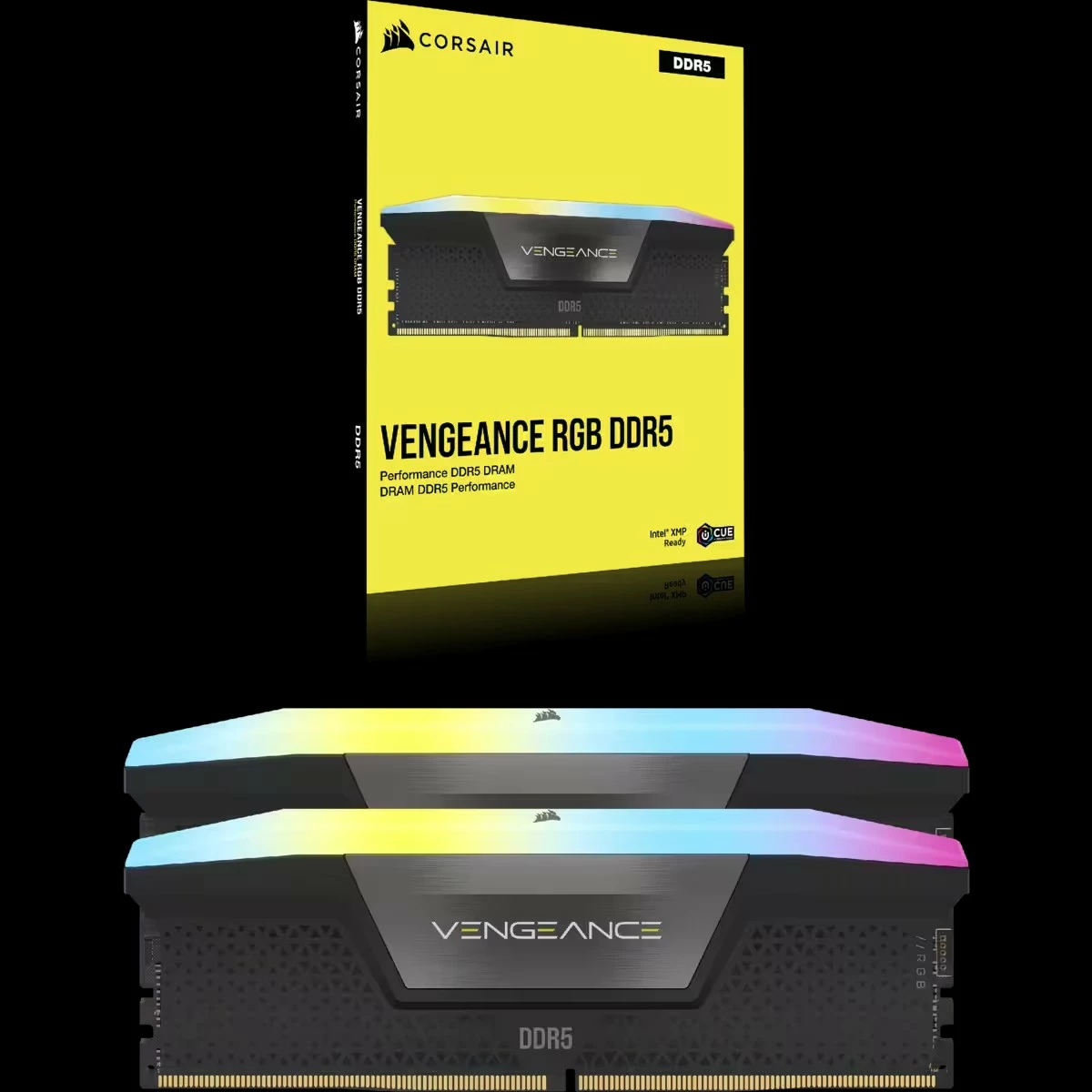RAM pomnilnik Corsair Vengeance RGB 32GB (2x16GB) DDR5 6400 MHz, črn