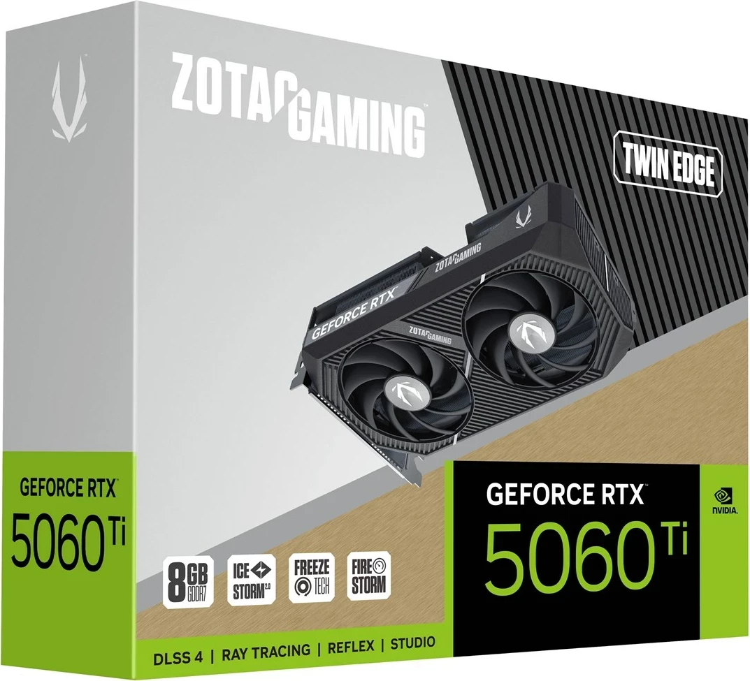 Grafična kartica ZOTAC GAMING GeForce RTX 5060 Ti Twin Edge, 8 GB GDDR7, črna