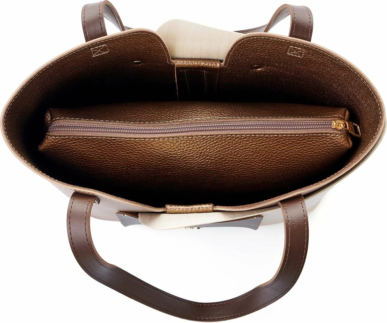 Tote torba, mink in krem, Lucky Bees, 1292