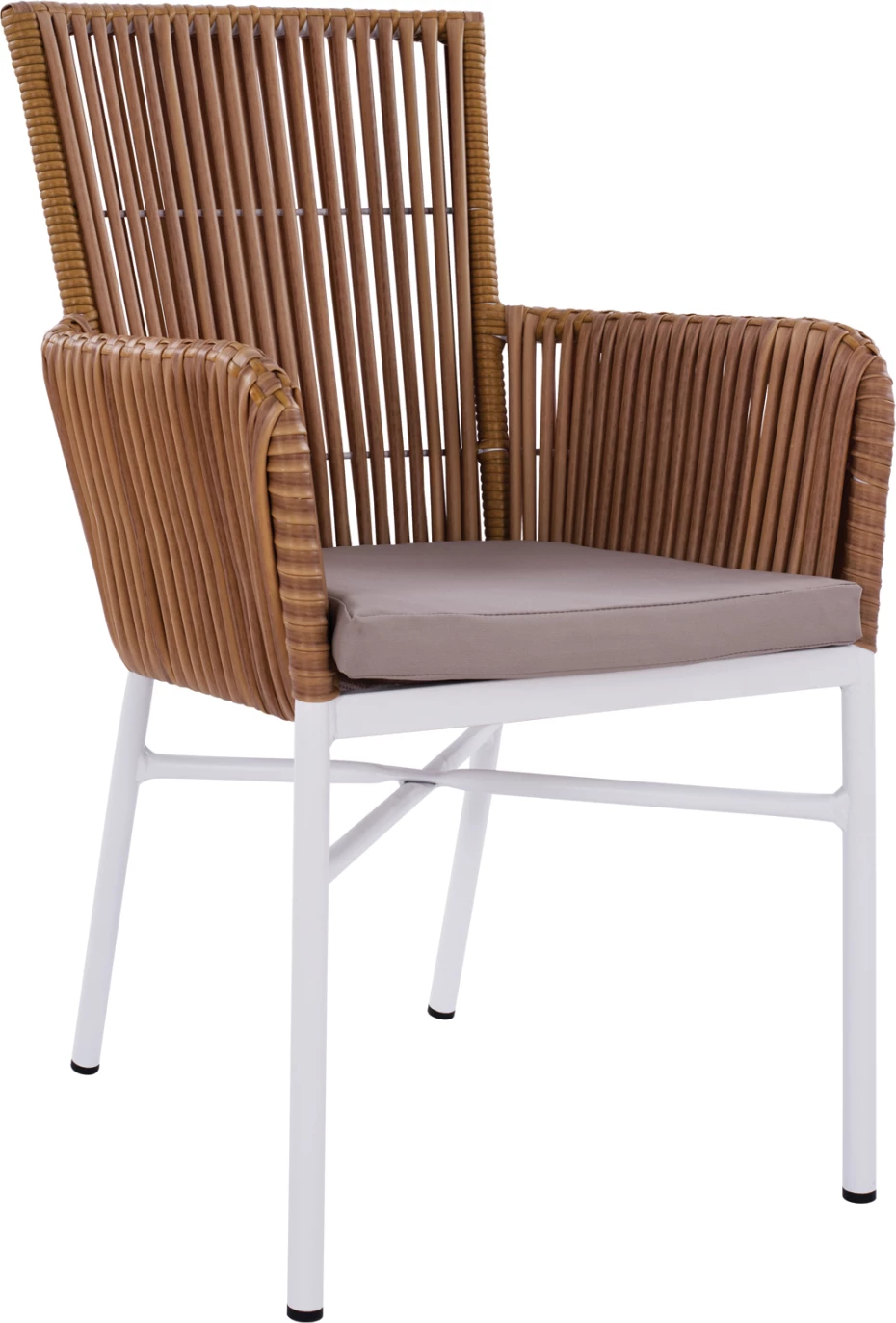 Aluminijasti naslanjač FH5298.01 bel s blazino 57x60x90 cm