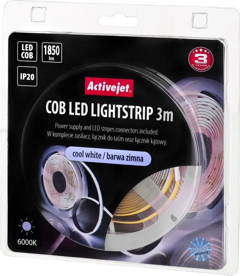 Univerzalna LED svetlobna trak Activejet AJE-COB, 3 m