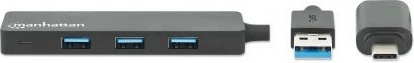 USB razdelilec 4-portni, Typ-C/Typ-A, USB 3.0, črn MANHATTAN