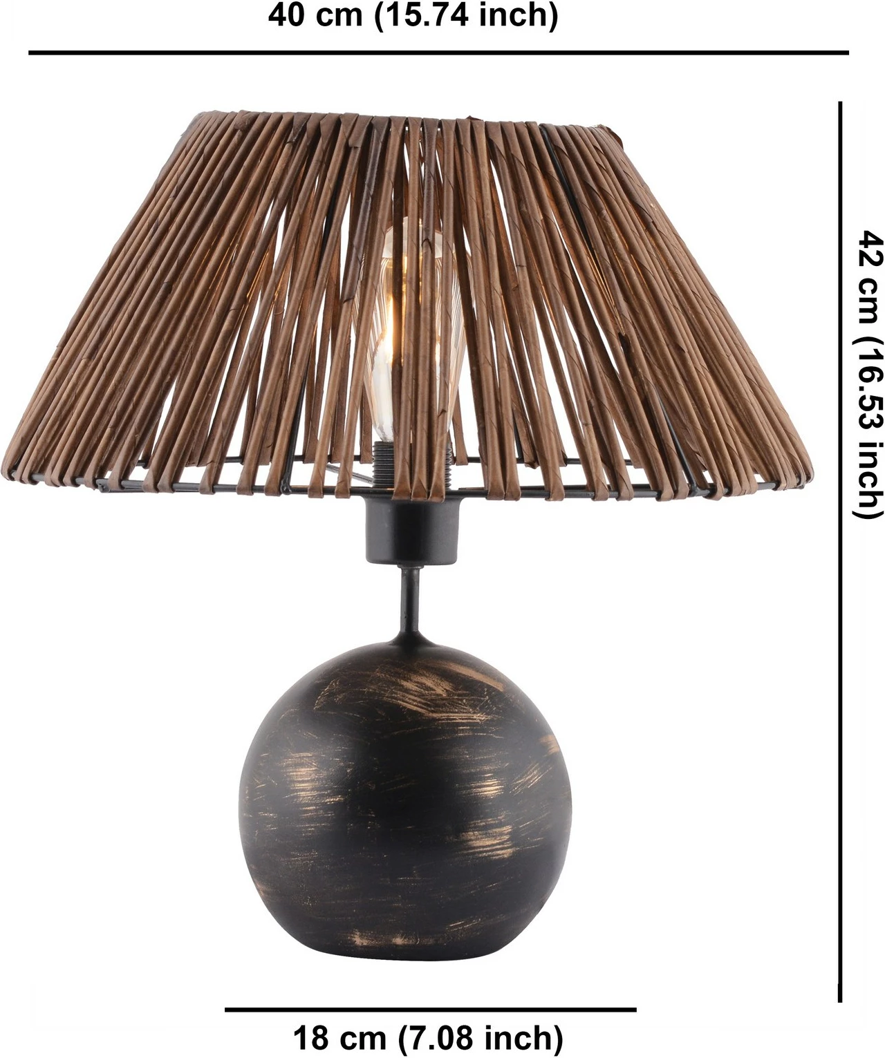 Namizna svetilka Balloon, Opviq, senčnik iz bambusa