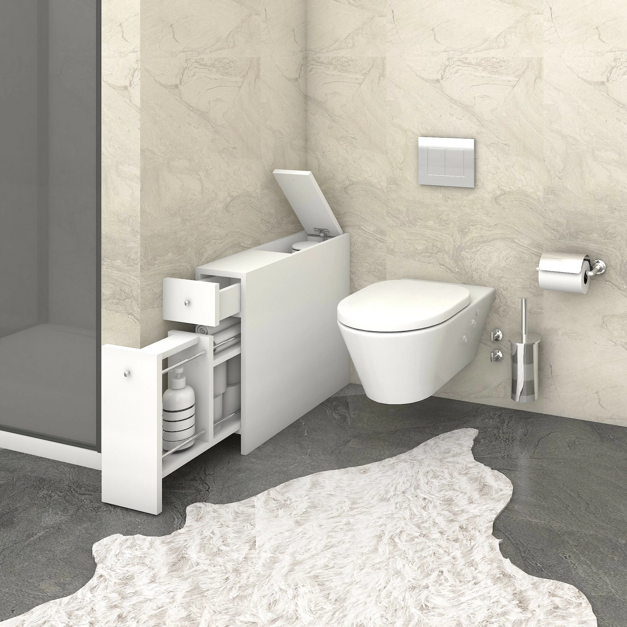 Kopalniška omarica Smart Hanah Home, bela