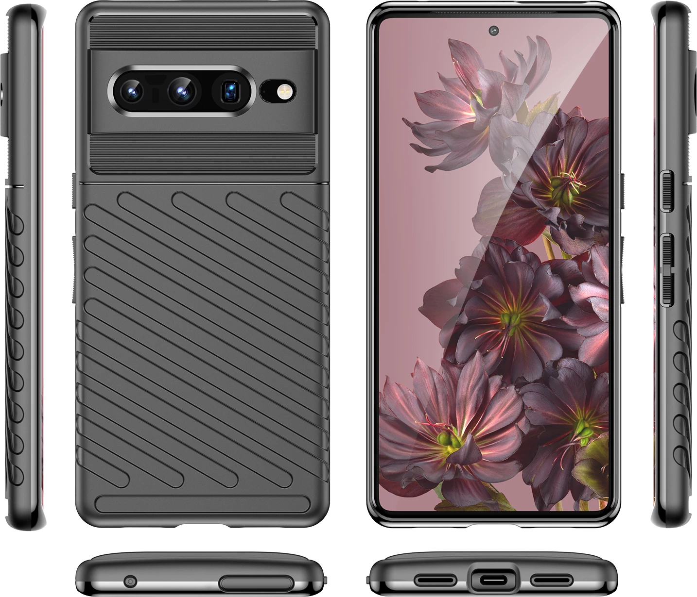Zaščitni ovitek Hurtel Thunder Case za Google Pixel 7 Pro, črn