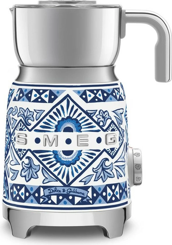 Aparat za penjenje mleka SMEG MFF01DGBEU Dolce & Gabbana Blu Mediterraneo, 500 W, nerjaveče jeklo