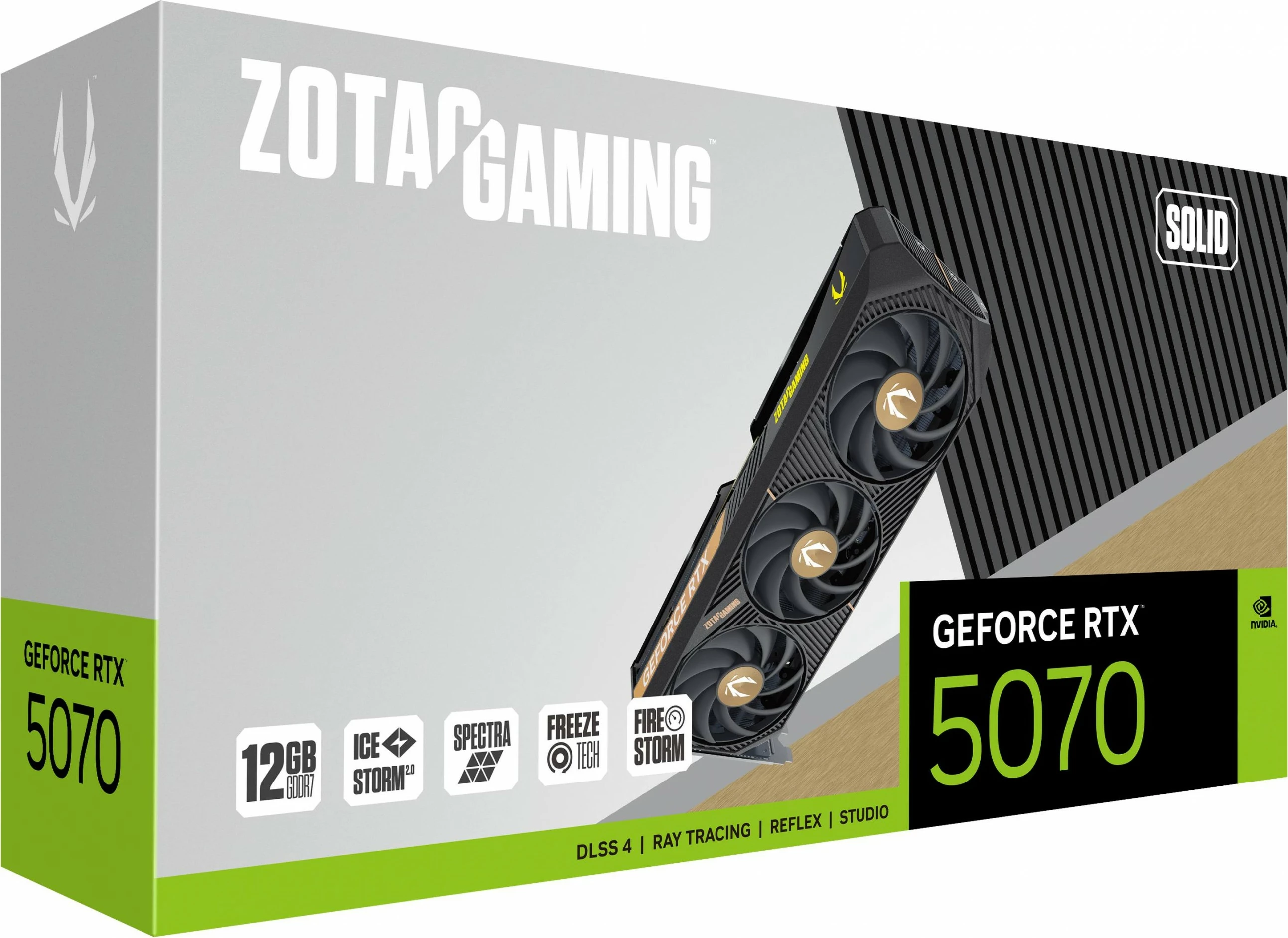 Grafična kartica GeForce RTX 5070 SOLID, Zotac, 12 GB, GDDR7, PCIe x16 5.0, Multi