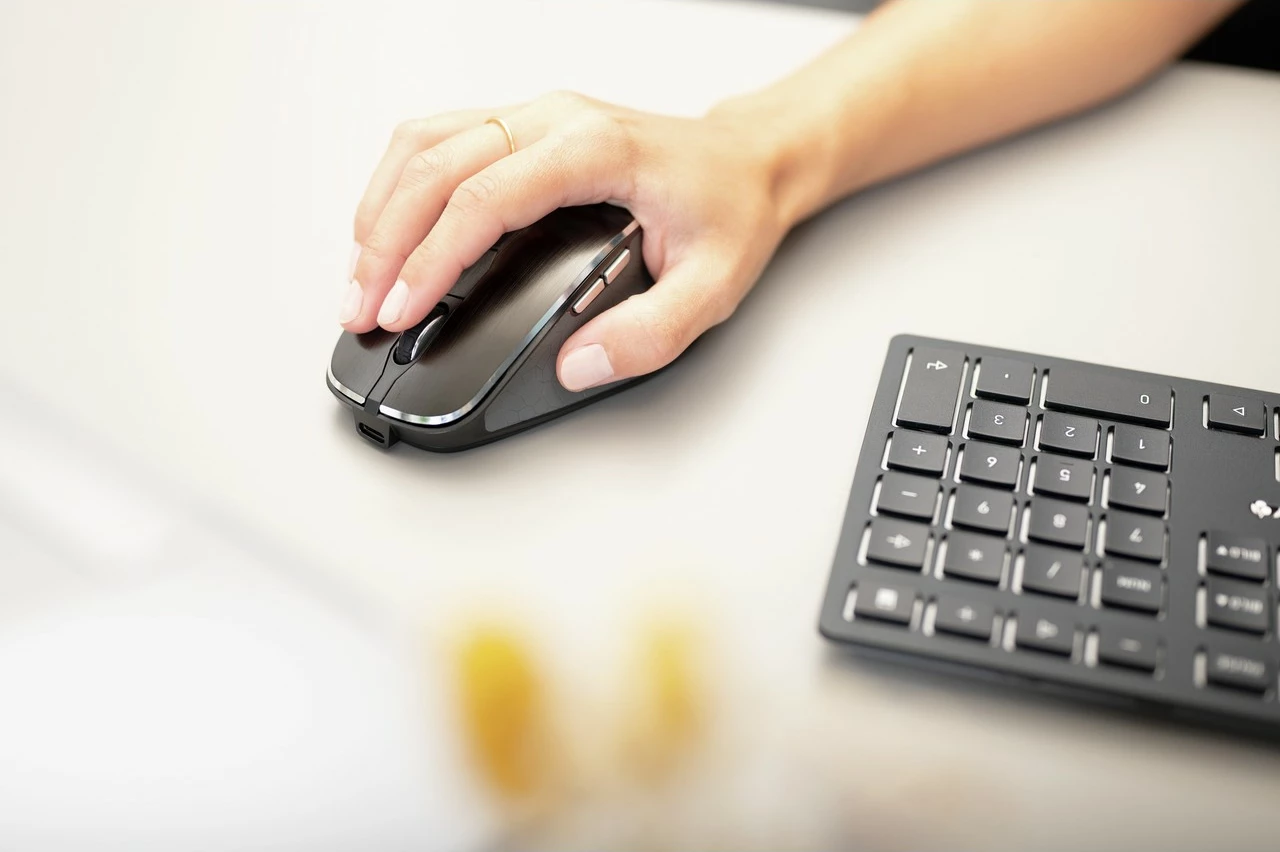 Tastatura in miška, Cherry DW 9500 SLIM, brezžično RF + Bluetooth, QWERTZ, črno-siva
