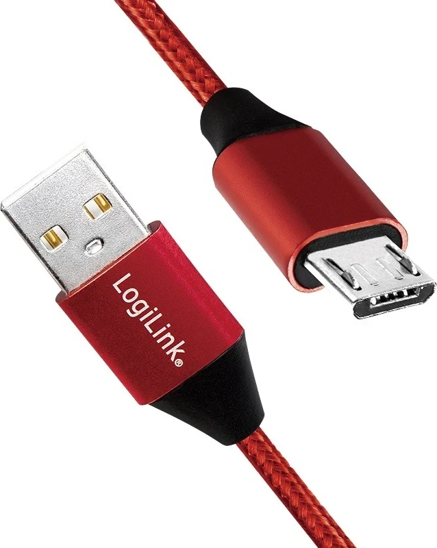 Mikro USB kabel, rdeč - LogiLink