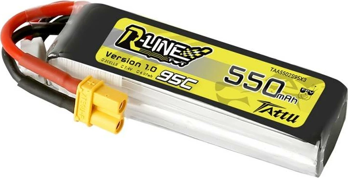 Baterija Tattu R-Line 550mAh 7,4V 95C 2S1P XT30