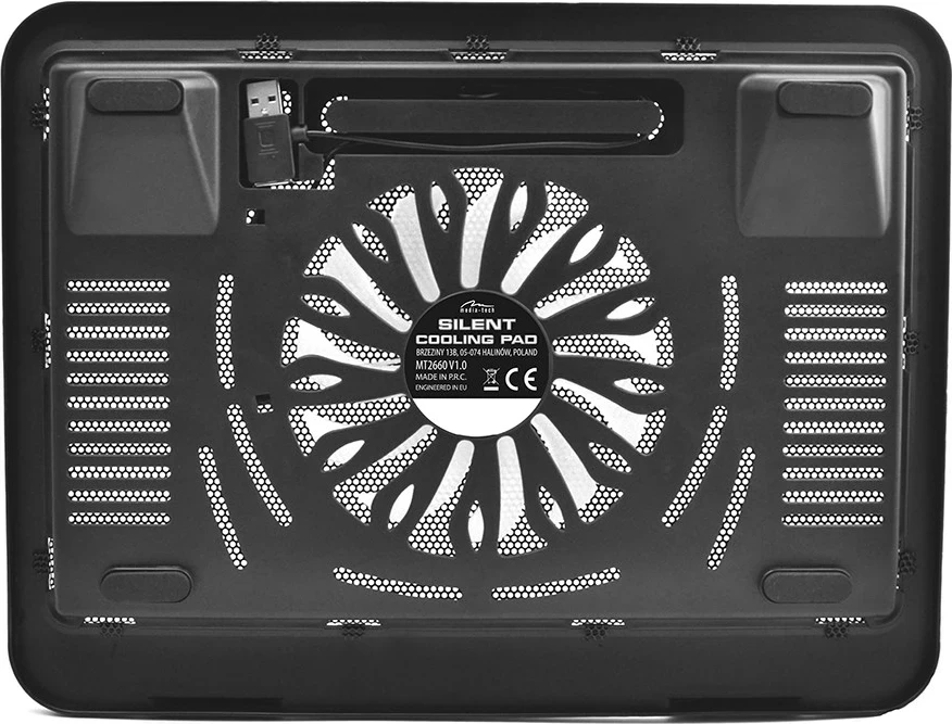 Hladilna podloga za prenosnik Silent Cooling Pad MT2660, črna
