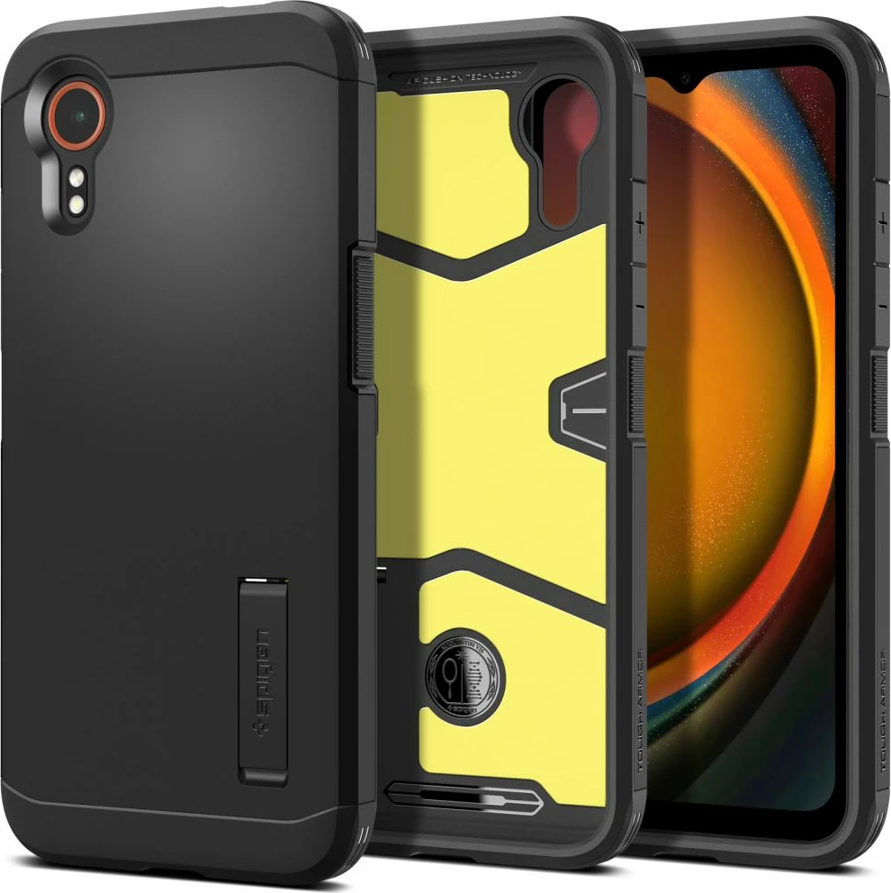 Ovitek za telefon Tough Armor Spigen za Samsung Galaxy XCover 7, črn